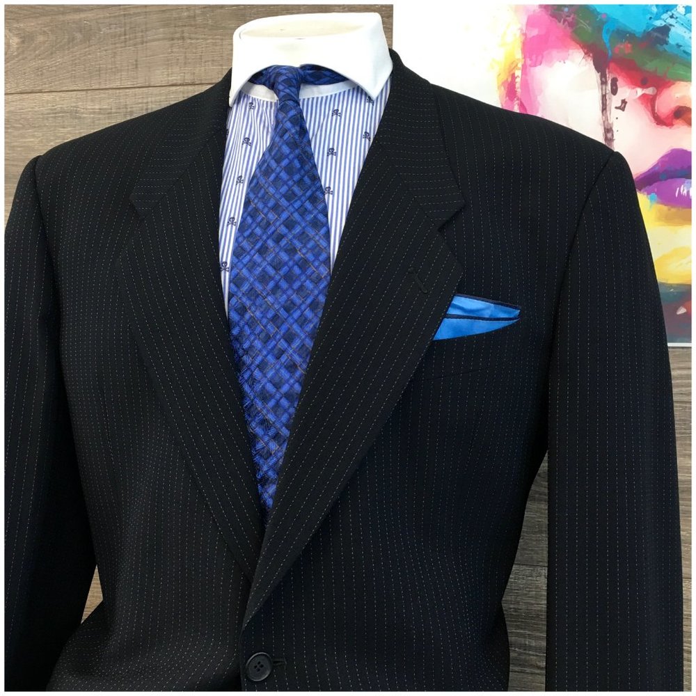 Vintage Giorgio Armani Mens Suit 2 Piece Set Size 46L Jacket Blazer Pants Wool